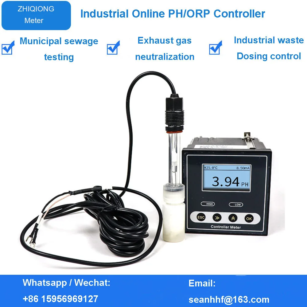 Imagem -06 - Medidor de ph em Linha Industrial Controlador Orp Sensor Eletrodo Sonda Tester Controle Medição Contínua para Esgoto Urbano