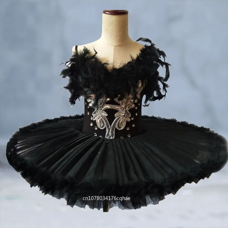 

Sweet Little Girl Black Swan Princess Dress New Elegant Ballet Practice Wear Lightweight Breathable Slimming Performance Costume