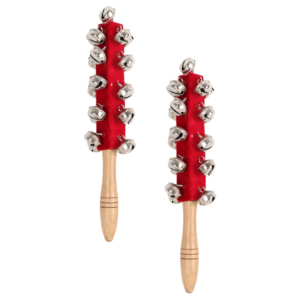 

2pcs Hand Bell Rattle Toys Baby Instrument Montessori Musical Puzzle Bright Color Safe Educational Creativity