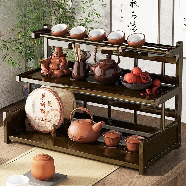 

Household Goods Desktop Bogu Rack, Tea Cup Holder, Small Table Tea Set Shelf, Purple Clay Pot Placement Rack,Storage Rack
