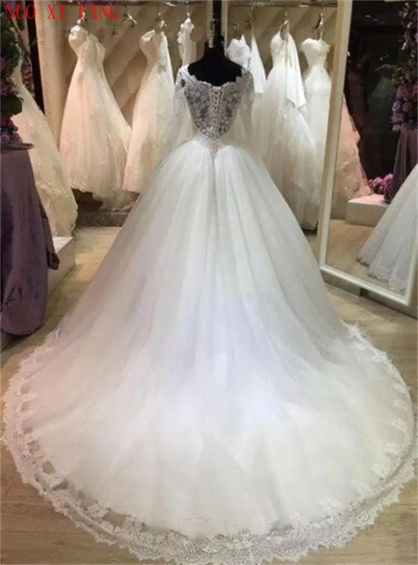 Robe de mariée à manches longues avec corset photo réelle, robe de mariée, robes de mariée de princesse, patients sur mesure, quelle que soit la mariée, dos Monténégro, 2024