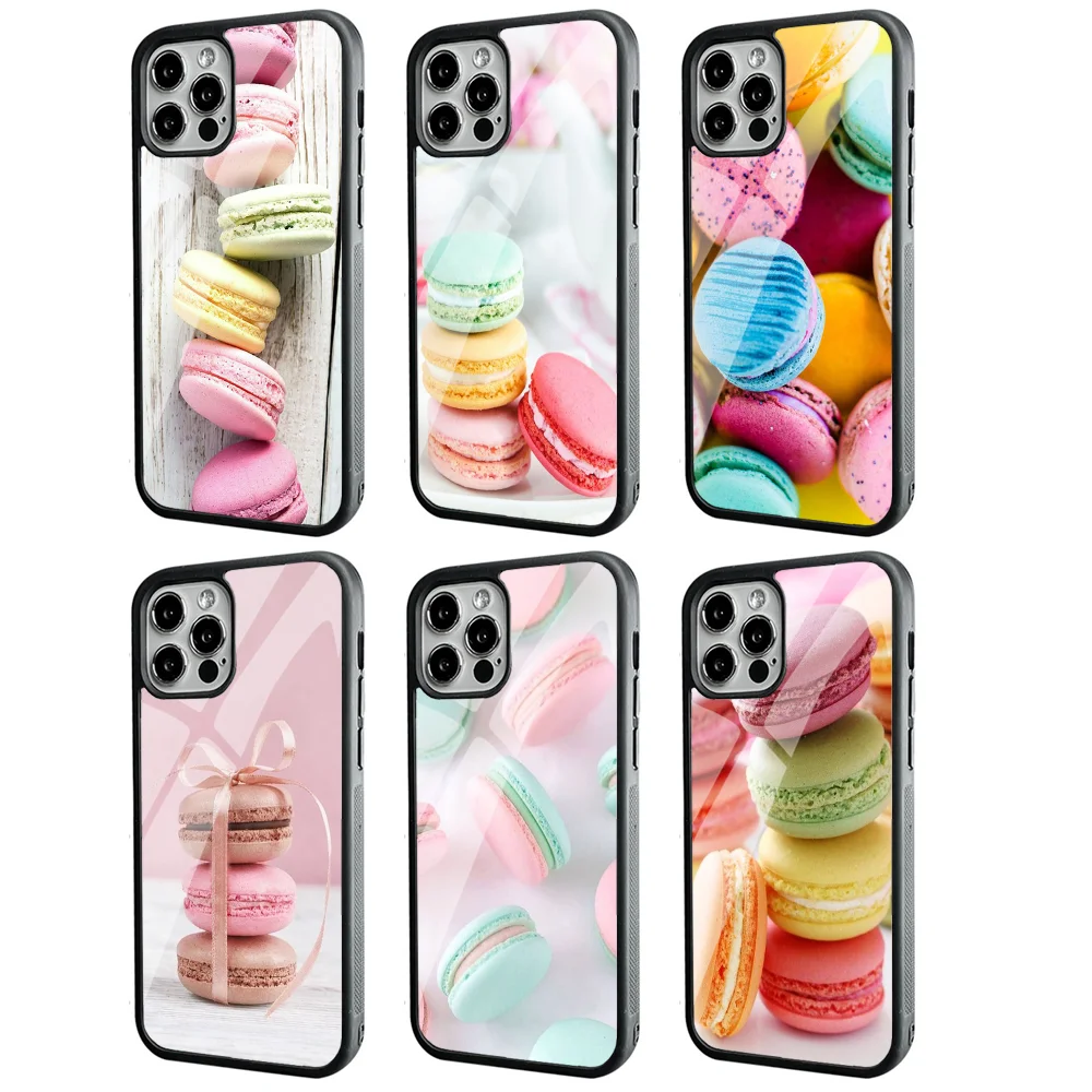 1pc-Dessert-ice-cream-Macaron-Food Phone Case Strong Magnetic For IPhone 15 14 13 Pro Max 11 12 Mini Alex Mirror For Magsafe