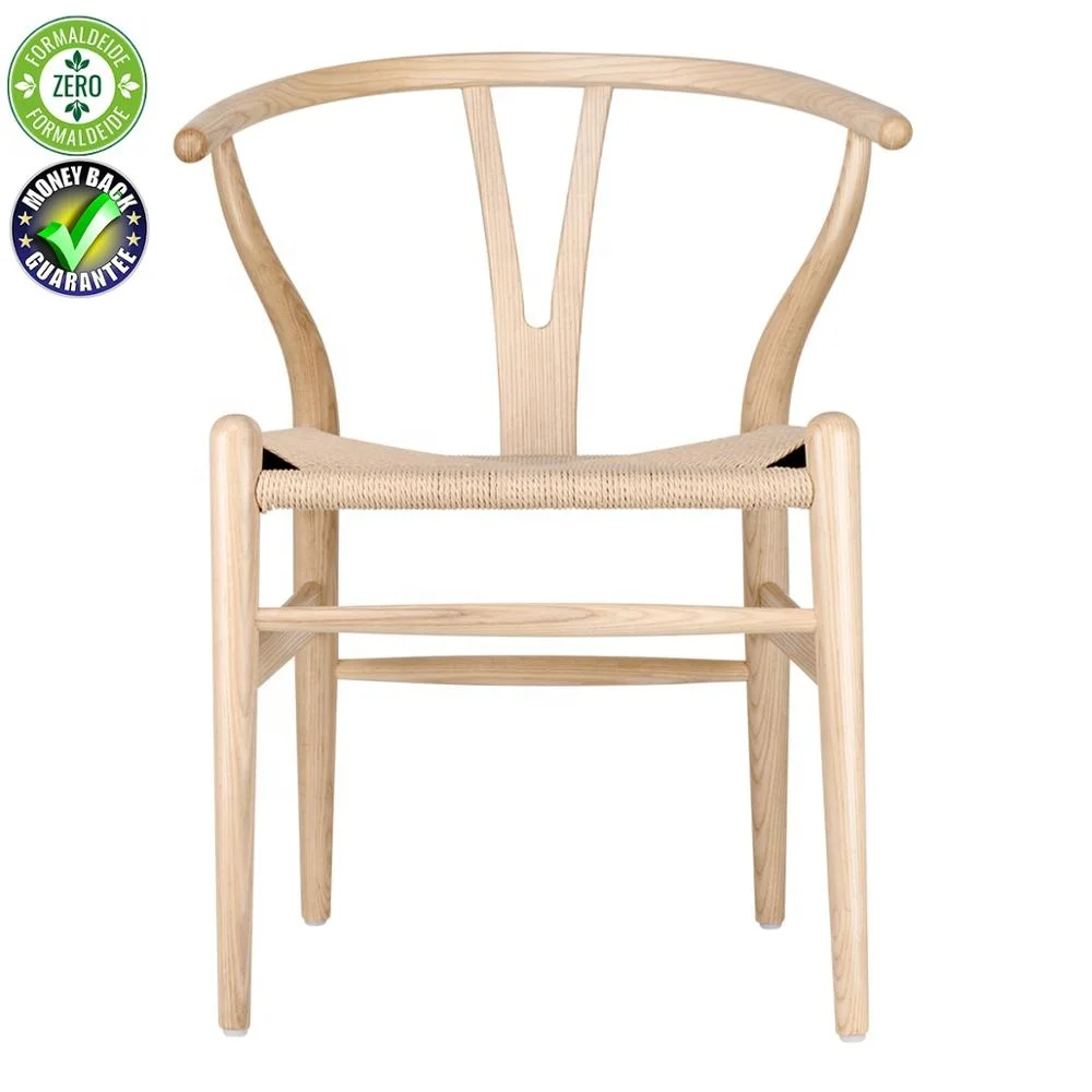 Ash wood Hans Wegner/ Danish /Professional factory  Y-Chair Solid Wood Dining Chairs  Wishbone Chair