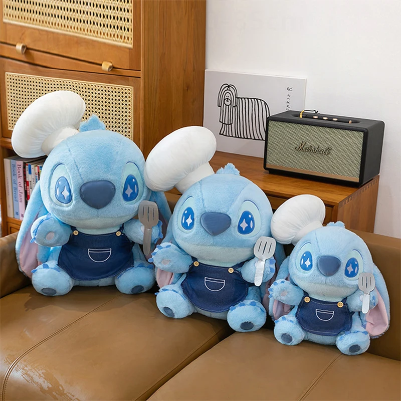 Jouet en peluche Disney Chef Stitch, Animal en peluche mignon pour fête alimentaire, cadeau d'anniversaire et de noël pour enfants, poupée douce, cadeau pour enfants