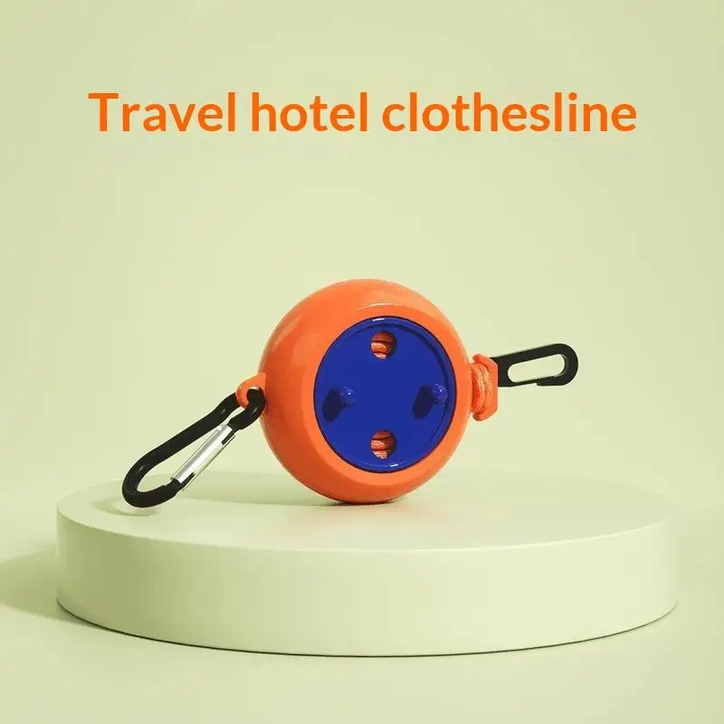 8m Travel Clothesline Retractable 1Pc, Windproof Anti Slip Outdoor Drying Rope Nylon Steel Core for Hotel RV Cruise Backpacking