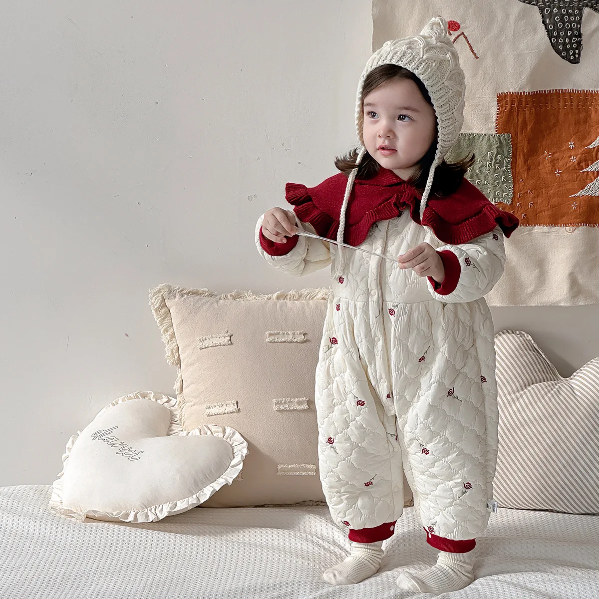 

Baby Newborn Winter Clothes Romper For Children'S Padded Thickening Outdoors Wear Infants Boys Costume Toddler Girls Jumpsuits