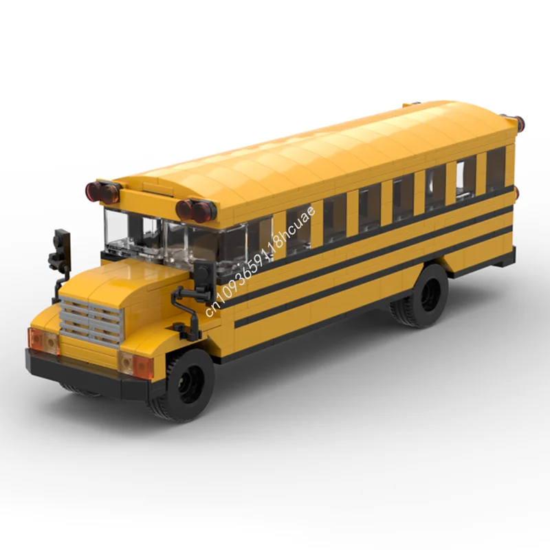 411 pezzi MOC scuolabus modello di città blocchi di costruzione giocattoli modulari assemblare mattoni creativi fai da te compleanno architettura regali di Natale