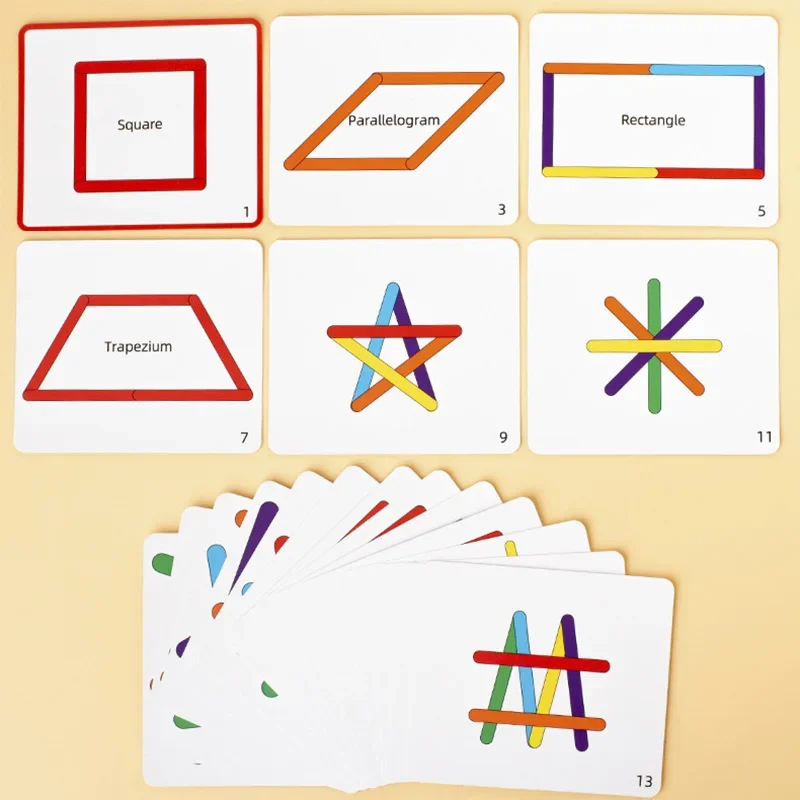 Palo de helado de madera Montessori DIY, palo de arcoíris para niños, rompecabezas de pensamiento, juegos de mesa de desafío, juguetes educativos para niños