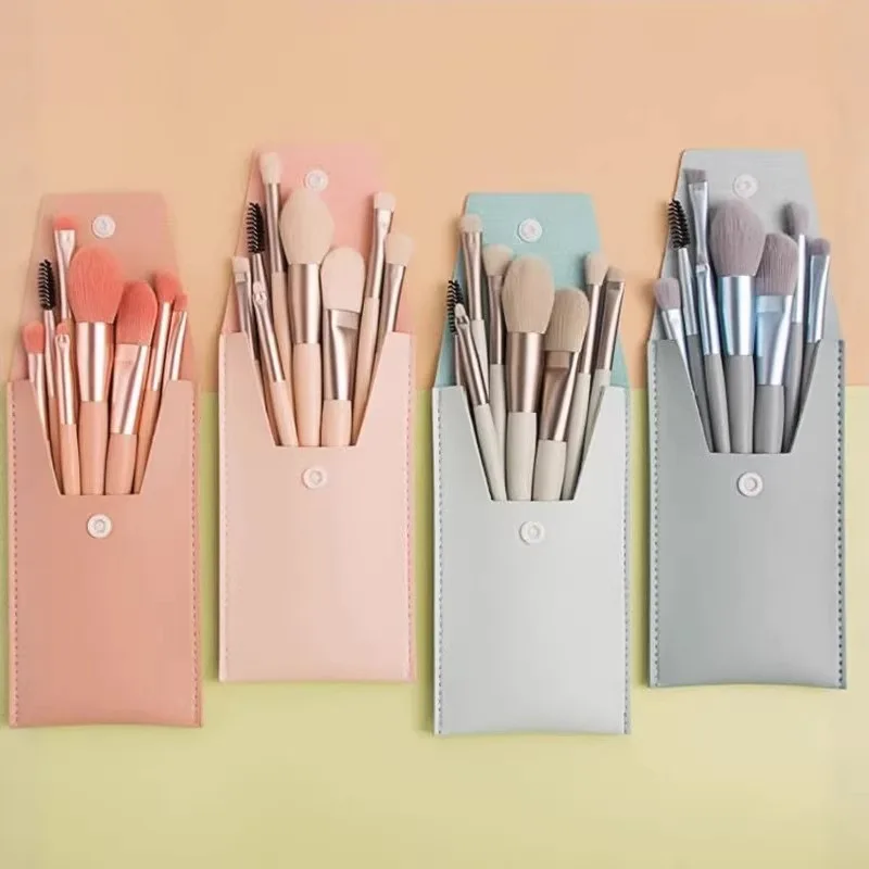 8-teiliges Mini-Macaron-Make-up-Pinsel-Set, tragbare Schönheitswerkzeuge für Anfänger, für Rouge und Lidschatten, komplettes Kosmetik-Pinsel-Set