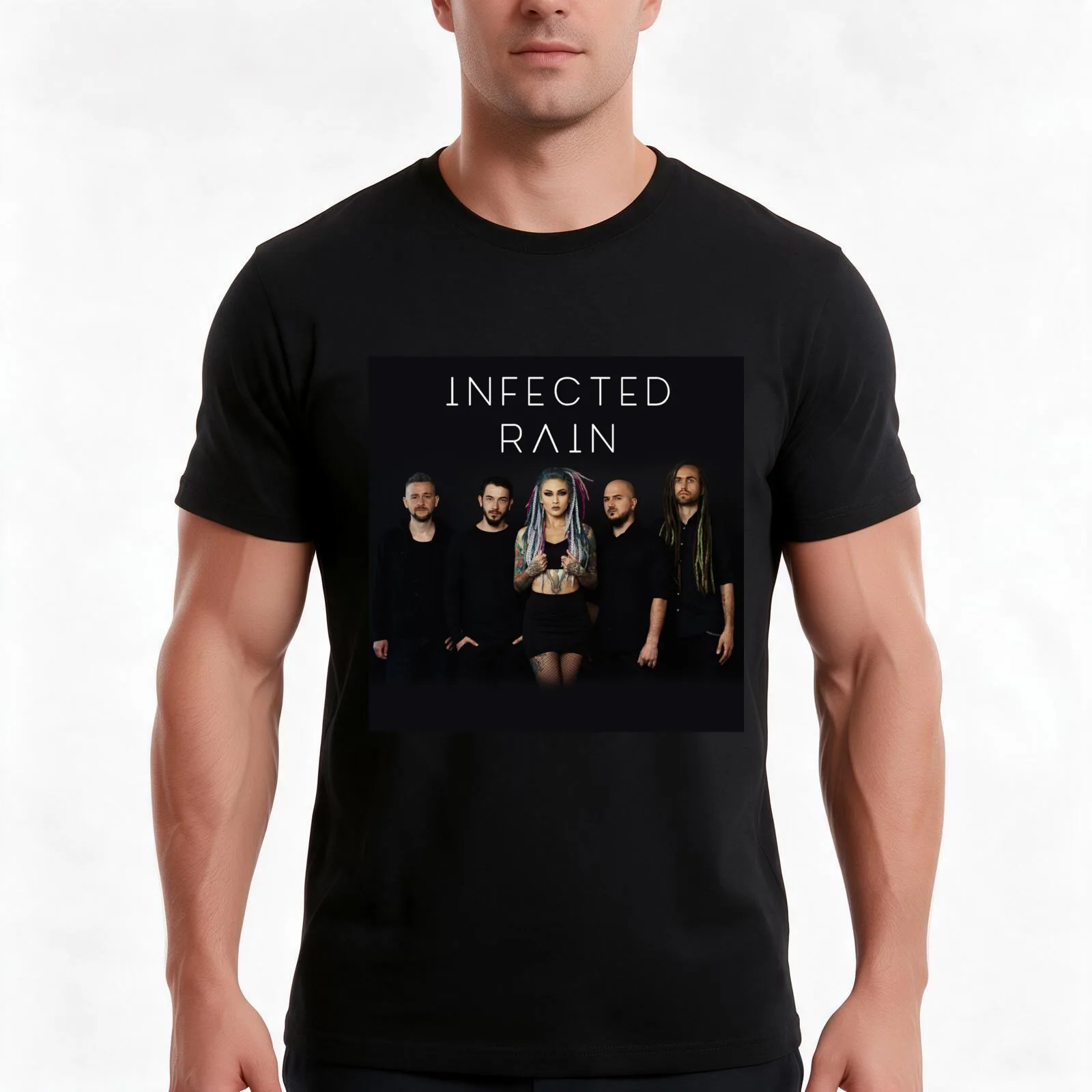 Infected Rain itoceesho T-Shirt Summer Casual Cotton Tee Oversized Streetwear Tops Vintage Graphic Print Unisex Men Women