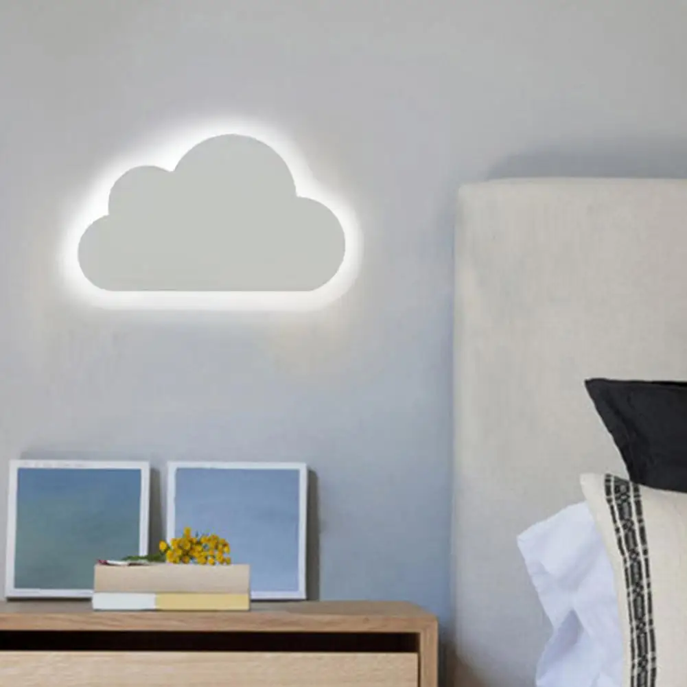 Bonita luz de nube, luz suave y cálida, lámpara de pared de nube para niños, dormitorio, guardería, sala de estar, lámpara de noche con enchufe para