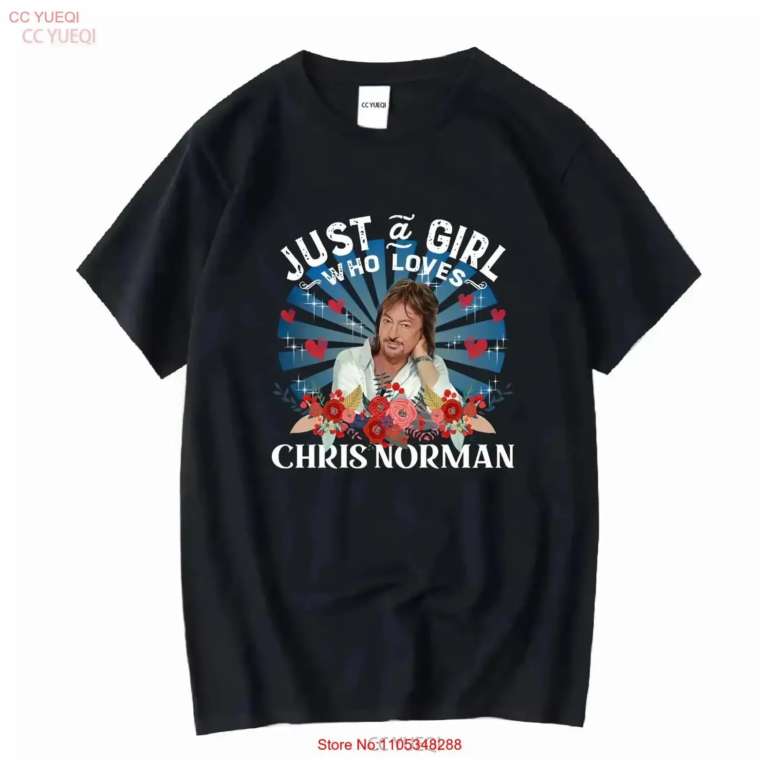 JUST A GIRL WHO LOVES CHRIS NORMAN T SHIRT vintage Washed Slightly Top For Everyday Wear fashion homme Soft Comfortable Casual