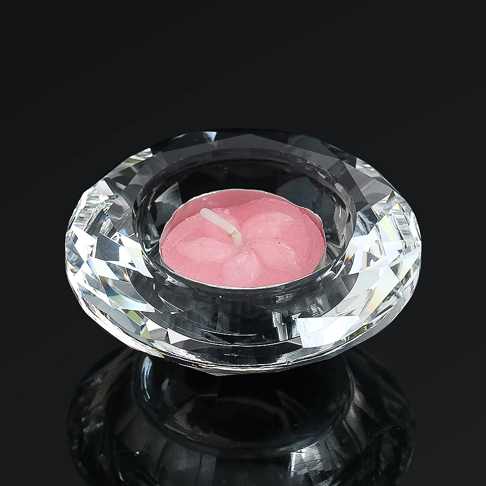 

Crystal Diamond Candlestick Tealight Candle Holder Romantic Dinner Table Centerpiece Glass Candle Cup Ashtray Wedding Home Decor