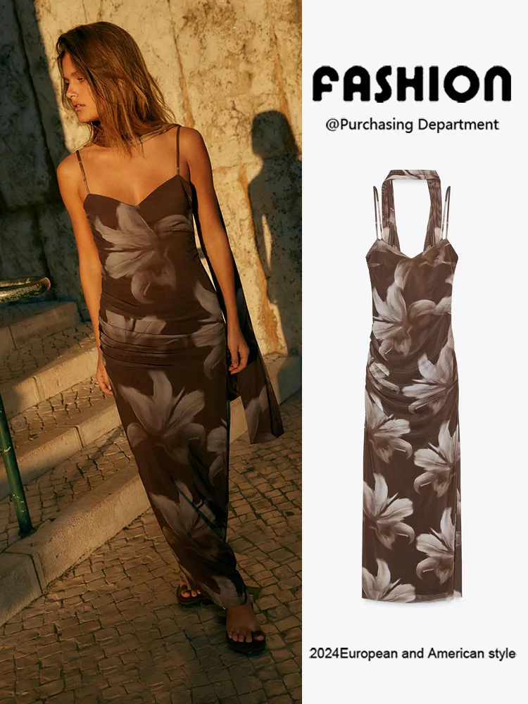 

Faionable Summer New Arrival Women's Printed Silk Me Scarf Midi Dr Ele Aosphere ZA2025 82202 2