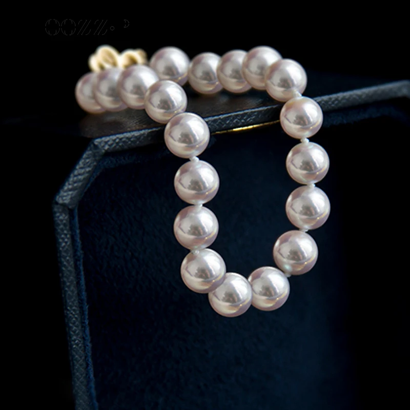 HOOZZ.P Akoya Pearl Bracelet 6.5-7mm AAA High Quality Japanese Sea S925 Silver Natural Cultured 14K Gold Genuine Fine Jewelry