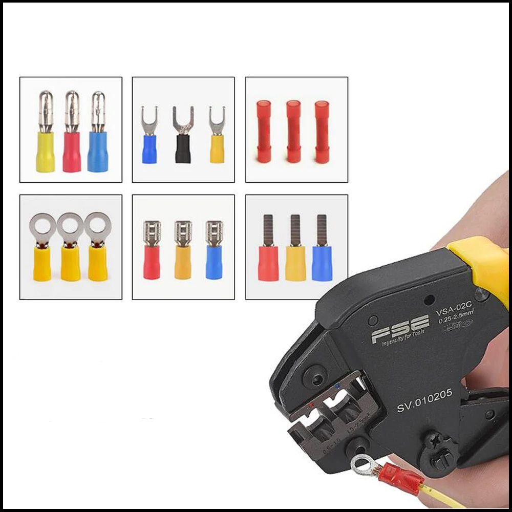 

VSA-02C mini crimping Tool pliers insulated terminal 23-13AWG 0.25-1.5mm2/1.5-2.5mm2