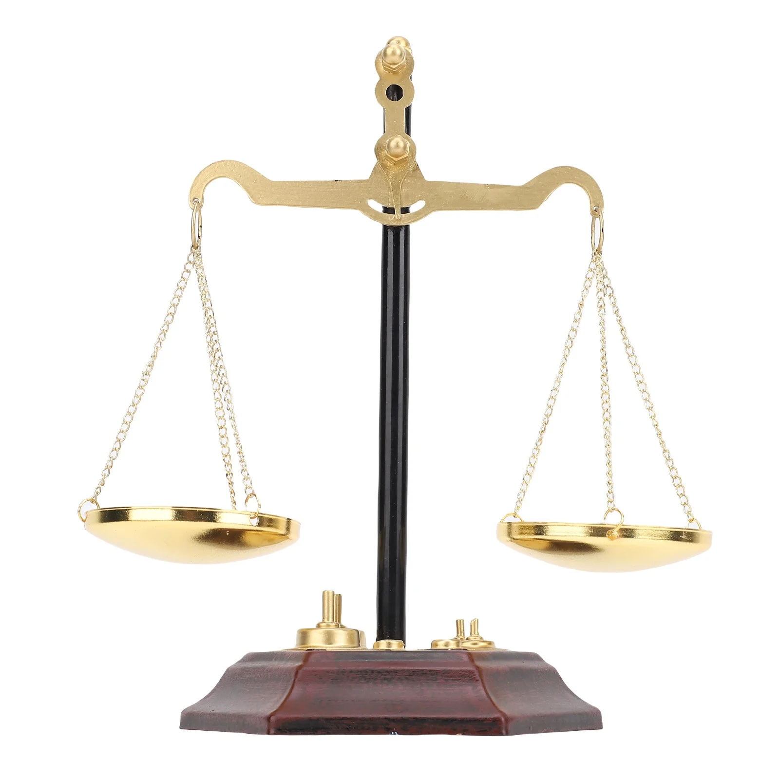 Vintage Balance Scale Sculpture Ornament Antique Weight Balancing Scale Decoration for Foyer Living Room Office Desktop Brown