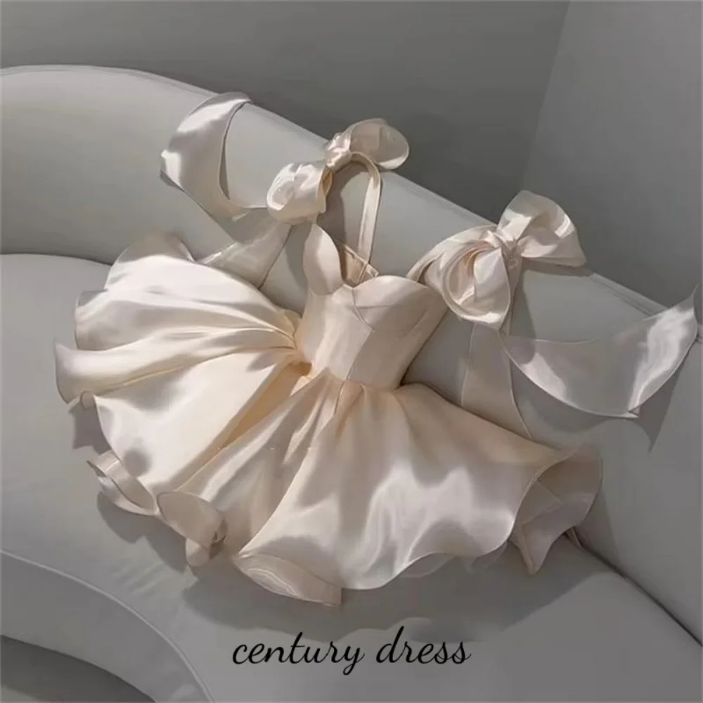 Customized Exquisite Sweetheart Mermaid Evening Dress Charming Short Prom Dress Spaghetti Strap Bow Party Gown  вечернее платье