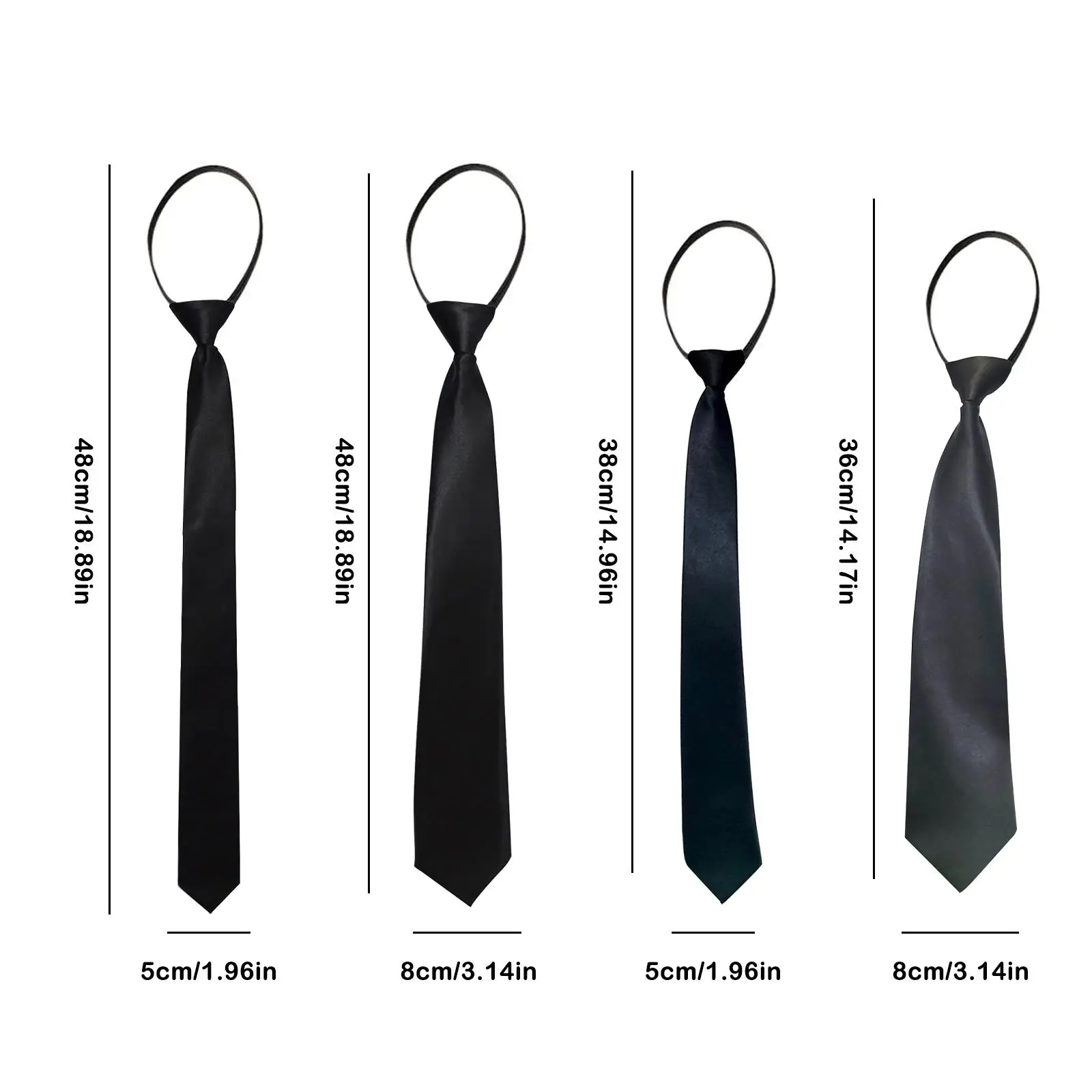 Uniform JK Girls Black Simple On Tie Security Tie Uniform Shirt Suit Neckties Steward Matte Funeral Lazy Neck Ties Men Women