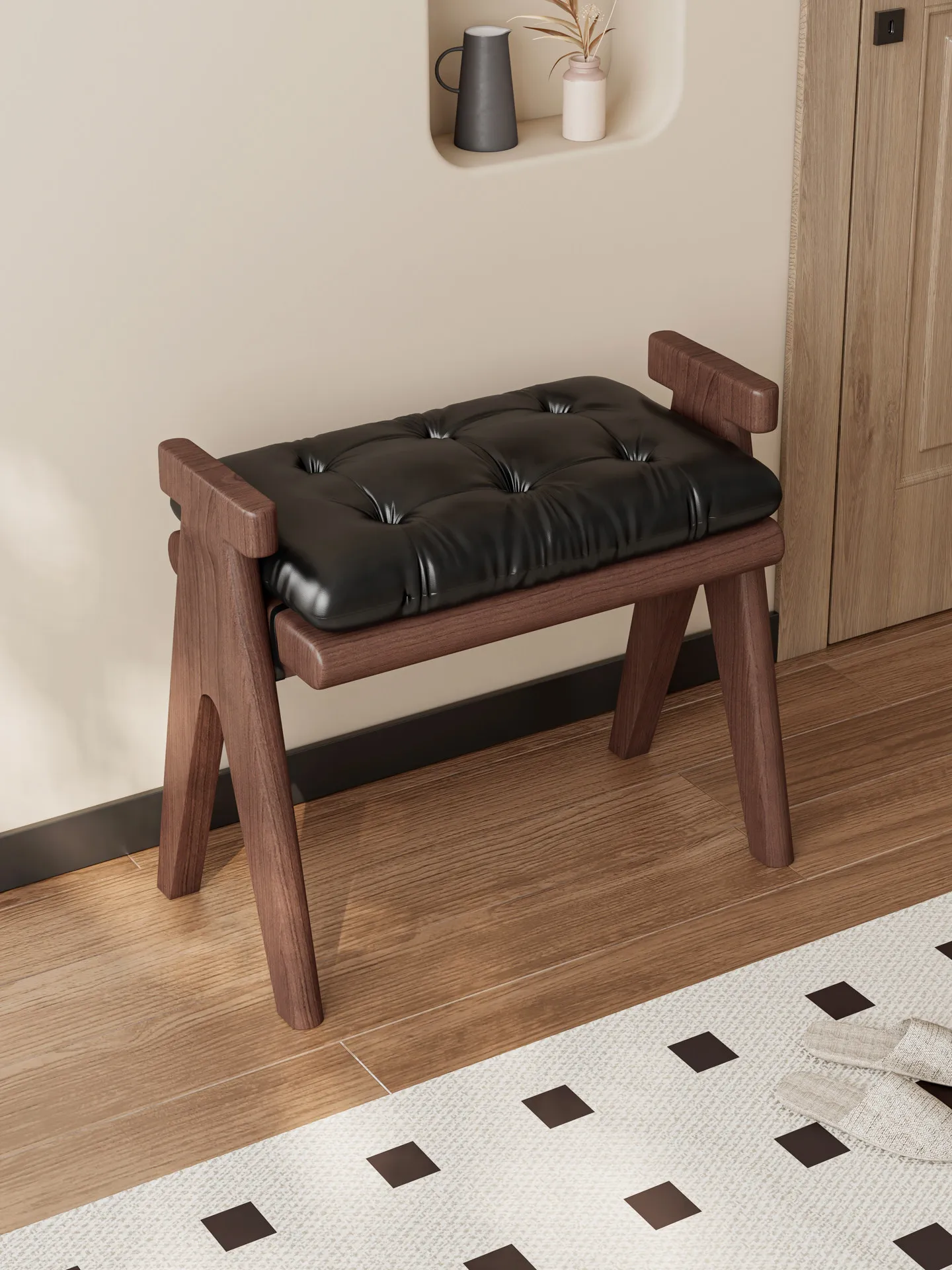 Solid Wood Shoe Change Stool D - Luxury Bags Entry recension och pris