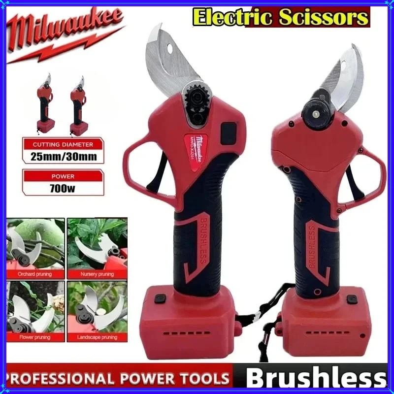 milwaukee-for-18v-20v-battery-cordless-electric-scissors-brushless-handheld-orchard-shrub-pruning-tree-branches-cutter
