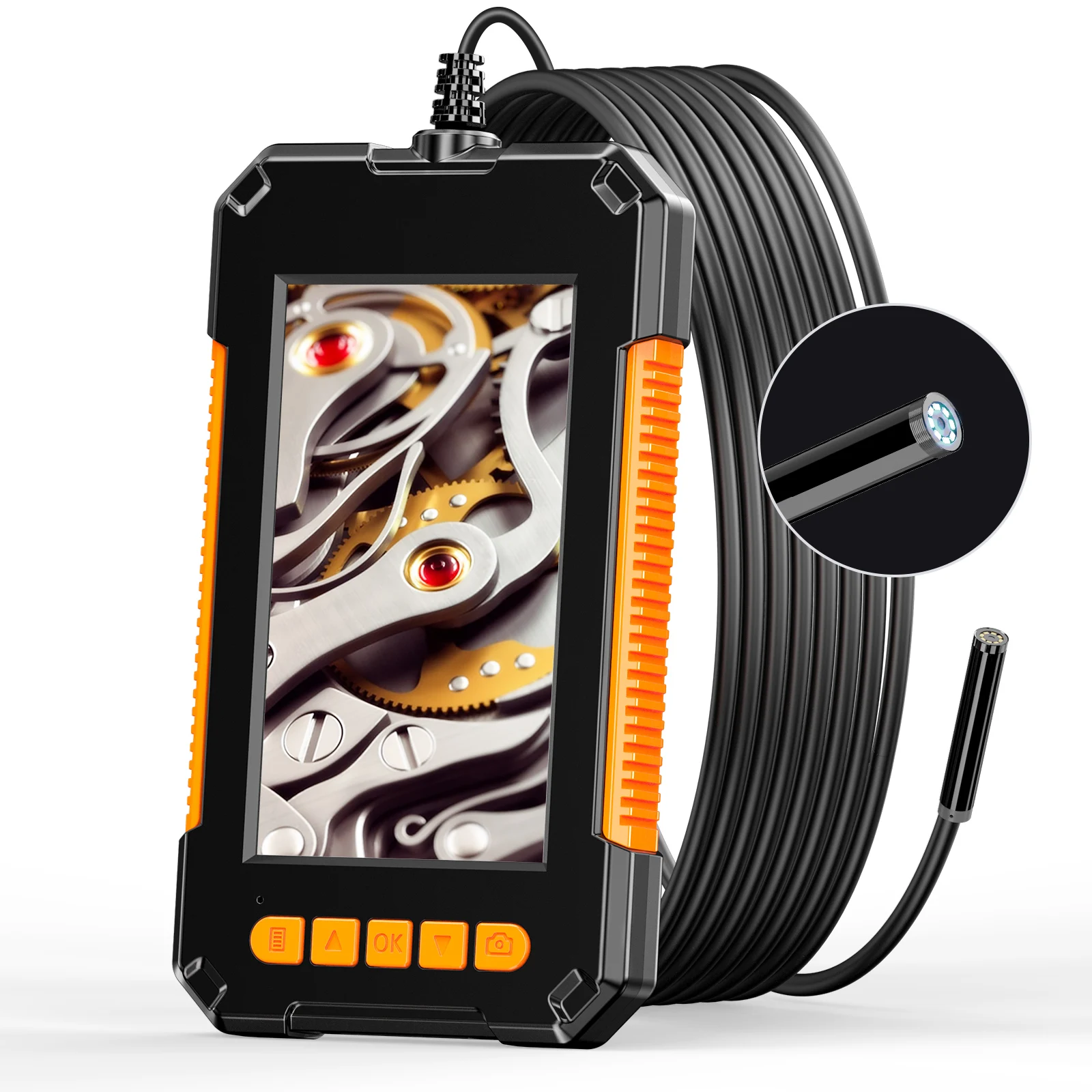 

Industrial Endoscope 8mm 1080P HD 4.3 inch Single Lens LCD Digital Borescope Inspection Camera With LED Support Take Picture