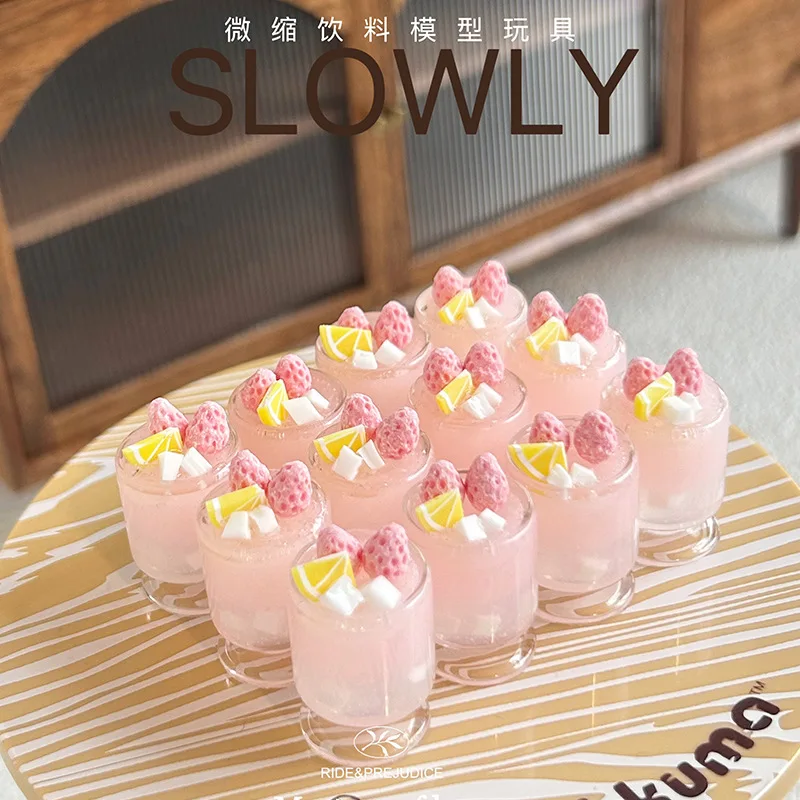 1:12 casa de muñecas limonada bebida de hielo taza de bebida de hielo de verano juguetes en miniatura decoración muñeca accesorio modelo decoración regalos