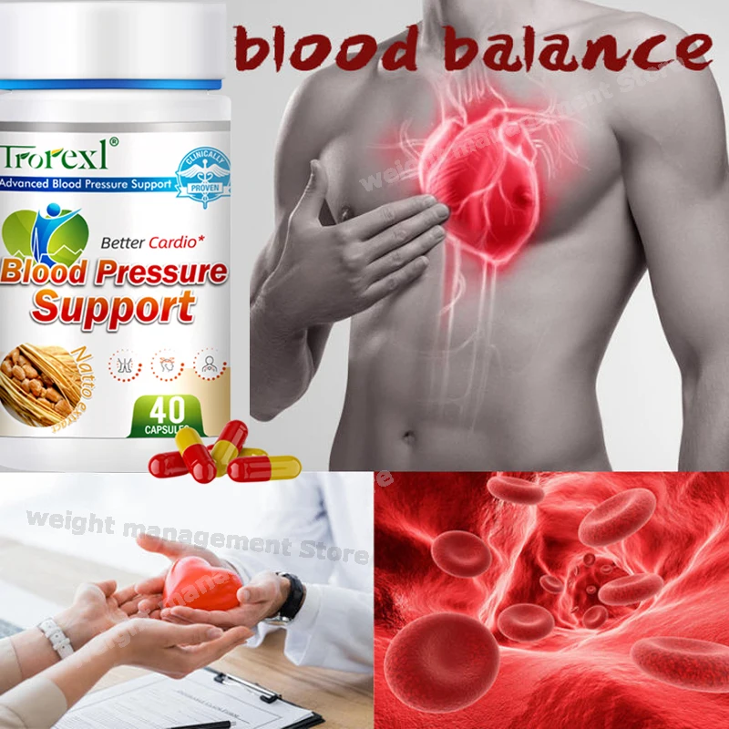 Nattokinase Capsules Helps Lower Blood Pressure for Cardiovascular and Heart Health Supports Circulatory & Normal Blood Flow