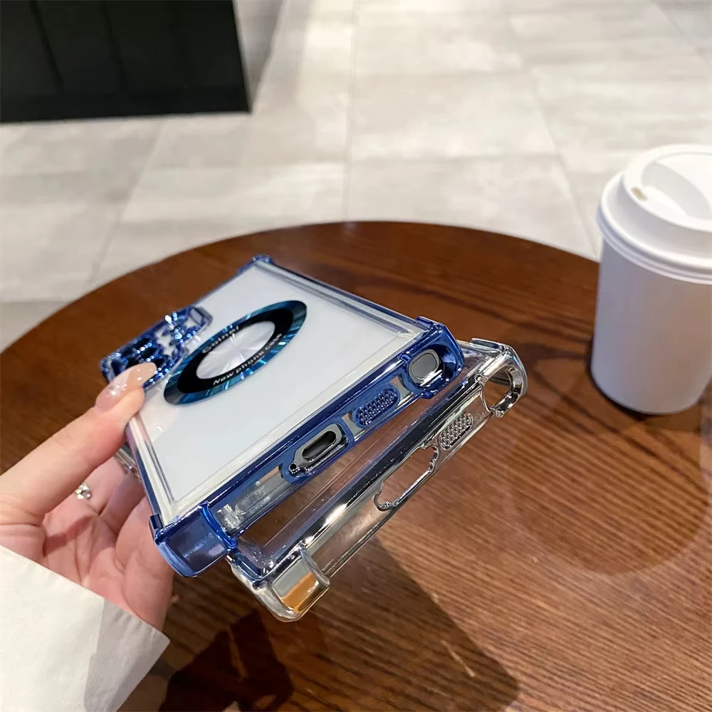 Untuk Samsung Galaxy S24 Ultra Casing Transparan Antiguncangan Empat Sudut untuk ZFlip5 untuk S22 Plus S23 FE Sampul untuk ZFold6 Casing Ponsel