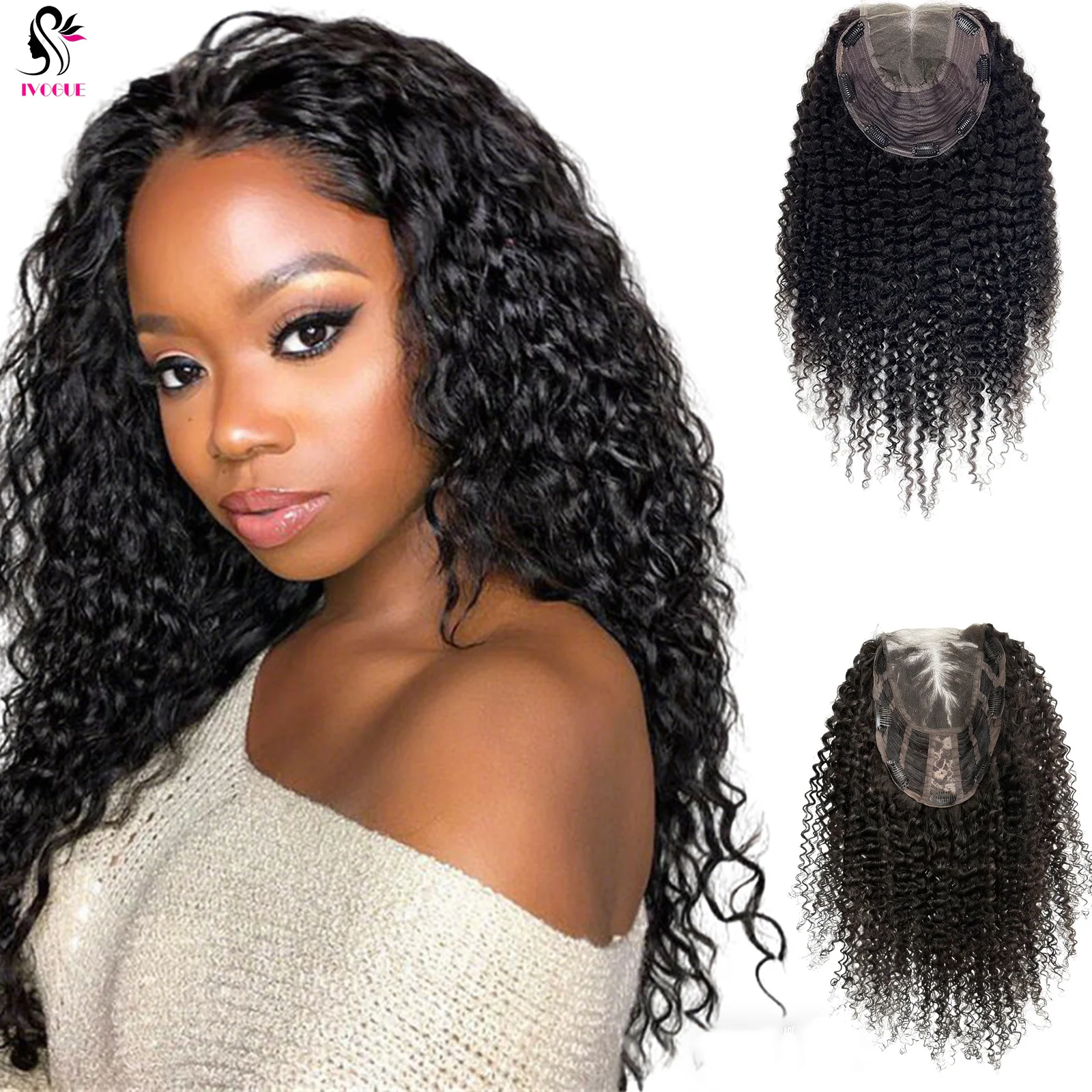 

Hair Toppers Hair Lace Base Topper 100% Real Human Hair Lace closure with Clips 8x8inch 14-24" Human Hair extensions Breathable