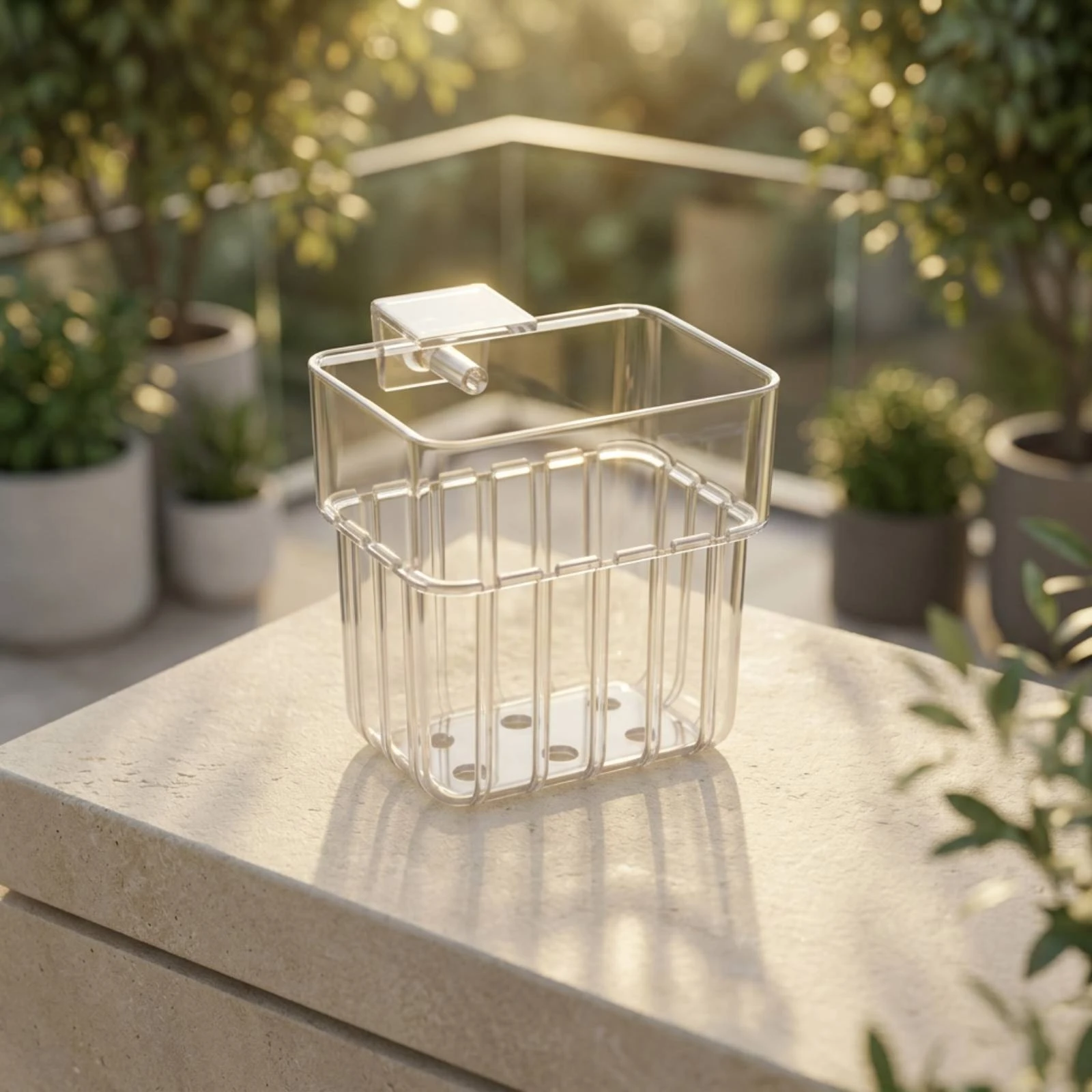 Clear Wall-Mount Planter Aquascaping Decoration Aquatic Habitat Plant Holder Hanging Aquatic Enclosure Planter Transparent