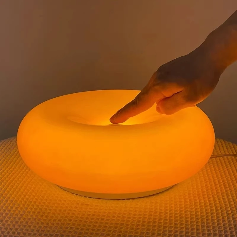 Imagem -04 - Donut Lâmpadas de Parede de Vidro com Plugue Laranja e Luz Branca Iluminação Led Sala de Estar Quarto Mesa de Estudo Interior Interruptor de Toque Ambiente