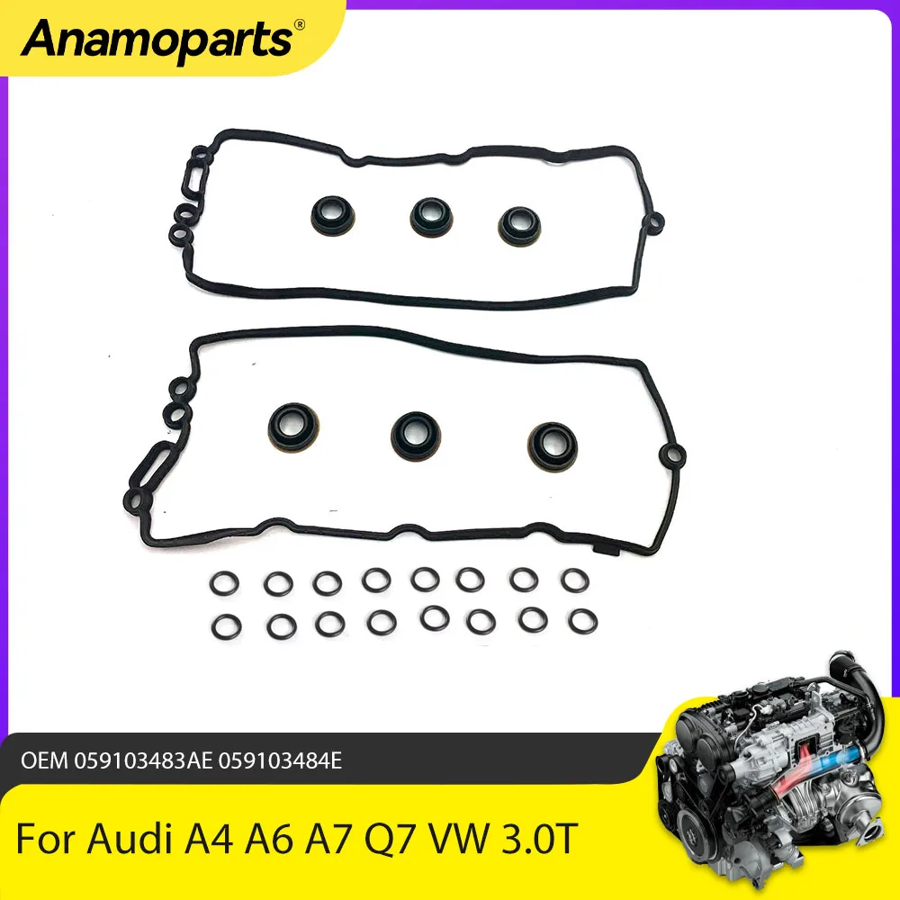 Części silnika Zestaw uszczelek pokrywy zaworów Pasuje do Audi VW A5 Q7 Q8 A4 B9 A6 C7 VW Touareg 3.0T 059103483 AE 059103484 E