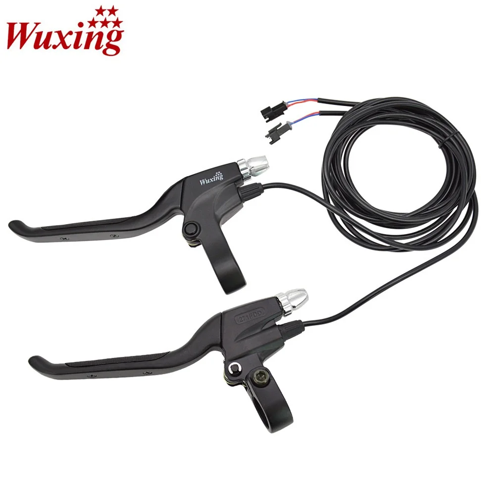 Wuxing 271PDD Brake Level with Waterproof Connector Electric Bicycle Anti Slip Power-off Brake Handle Scooter Parts