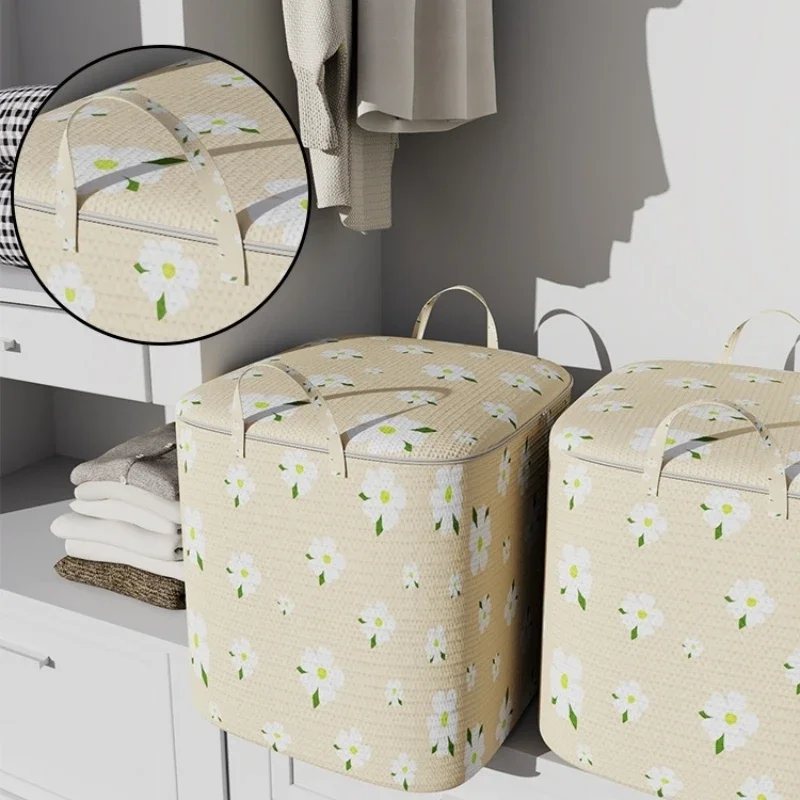 Large Storage Bag Zipped Cube Basket Bedroom Wardrobe Organizers Portable Essentials Gadgets For Blankets Clothes Clothing