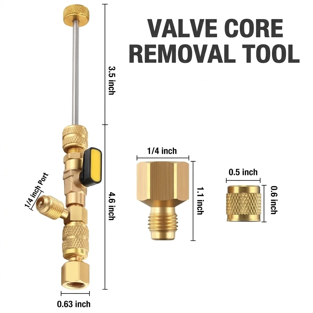YGTITAN HVAC Valve Core Remover, 1/4