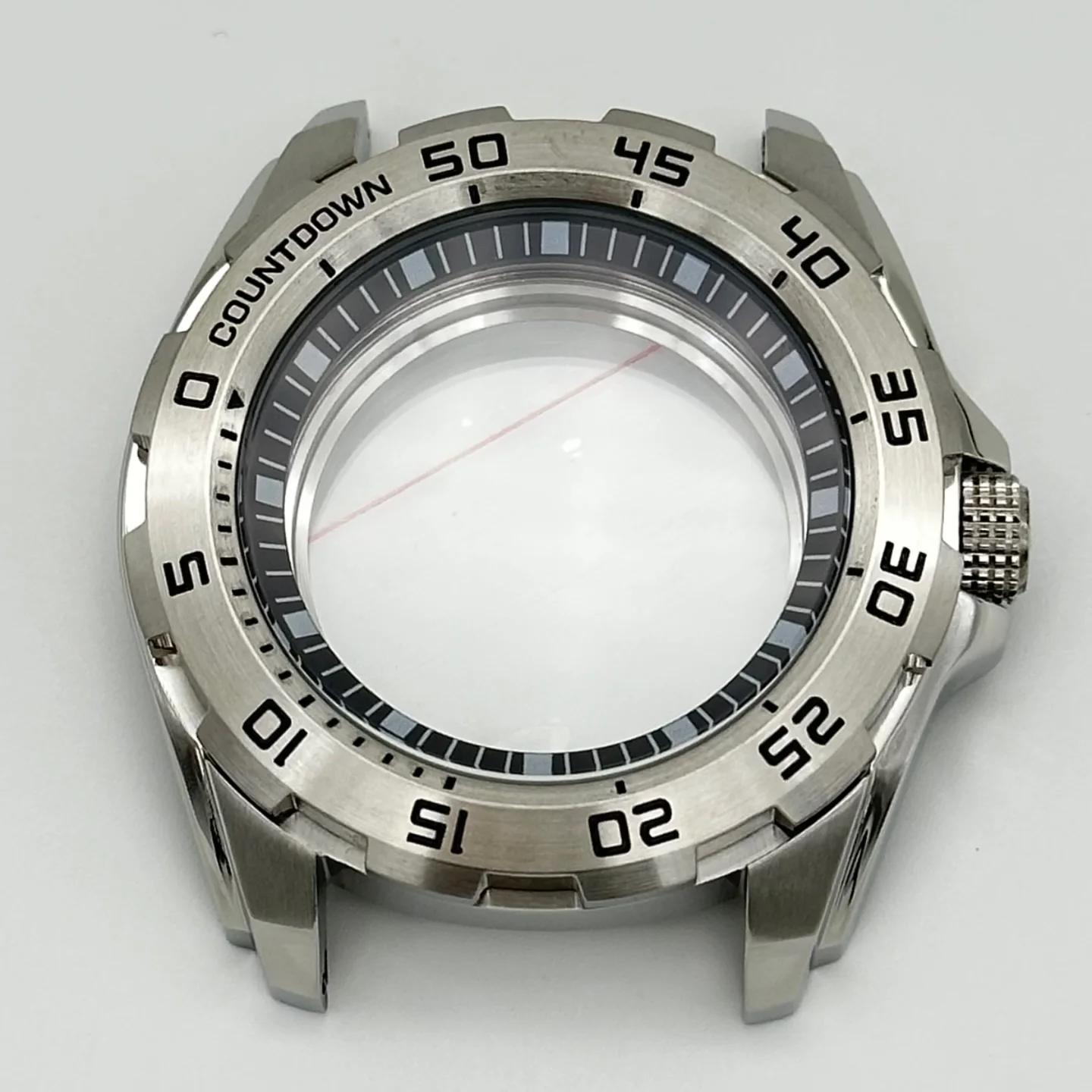 45.5mm Modified Monster Mechanical Watch Case  316 Stainless Steel with Letter Pattern, Compatible with NH35/NH36 Movement