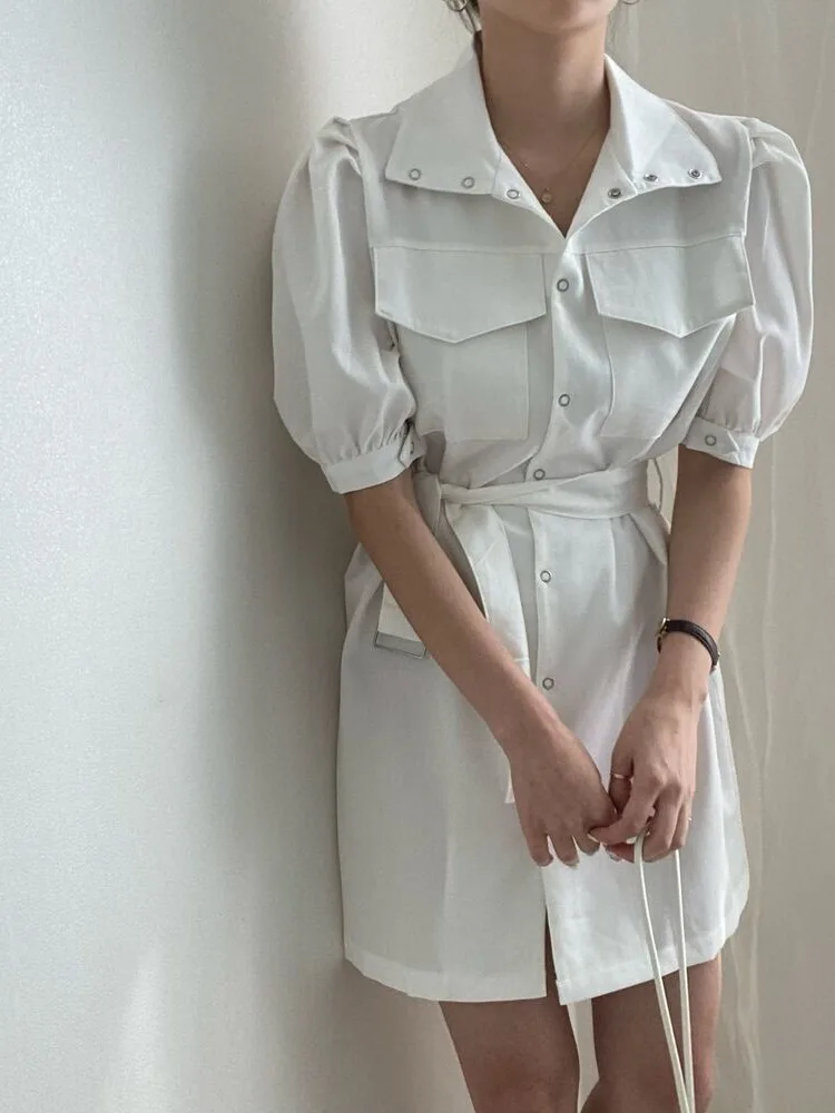 Faionable collier ort Sve Midi Dr East Gate 2025 nouveau Sle Slim Fit bouton unique bulle Sve Dr