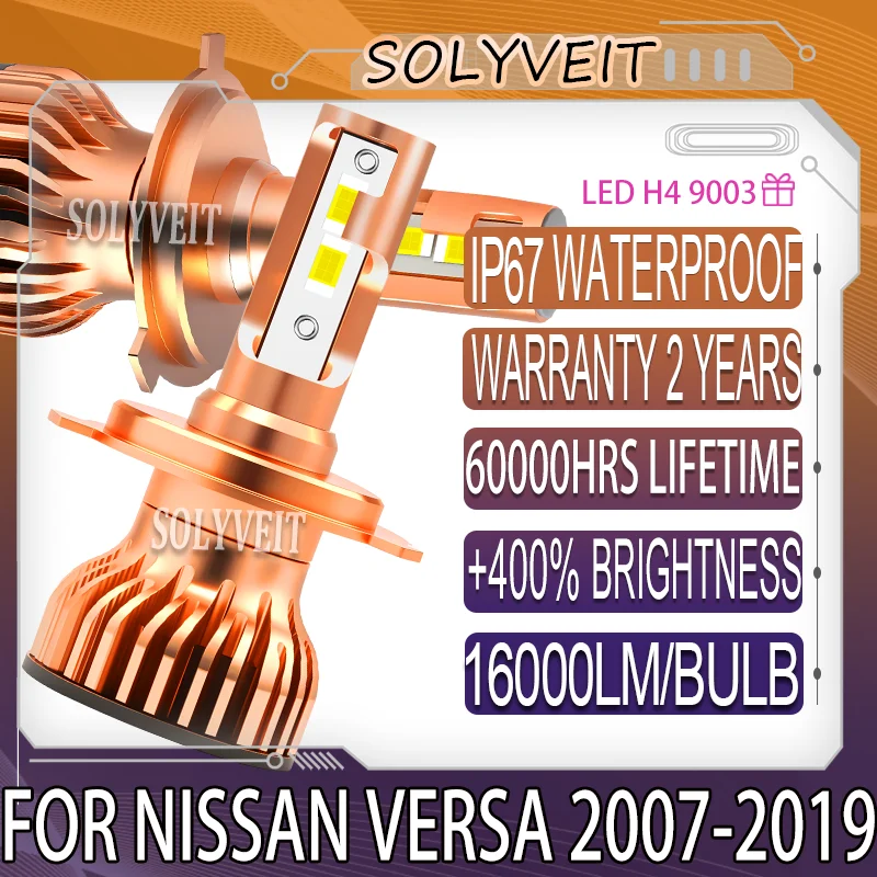 

H4 Широкое освещение, безопасное ночное путешествие, дальний ближний свет для Nissan Versa 2007 2008 2009 2010 2011 2012 2013 2014 2015-2019