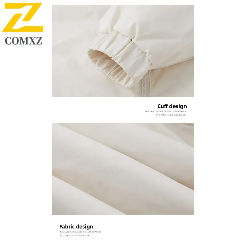 COMXZ Men Padded Jacket Warm Comfortable Stand Collar Snow Travel Windproof Loose Ski Bread Jacket Fashion Street Winter Jacket