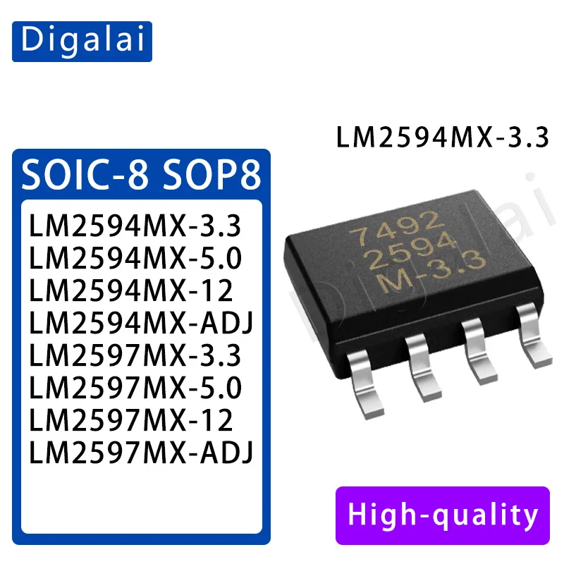 

100%New original In stock 2PCS LM2594MX-3.3 LM2957 LM2594MX-5.0 LM2594MX-12 LM2594MX-ADJSOIC-8 DC-DCPower chip