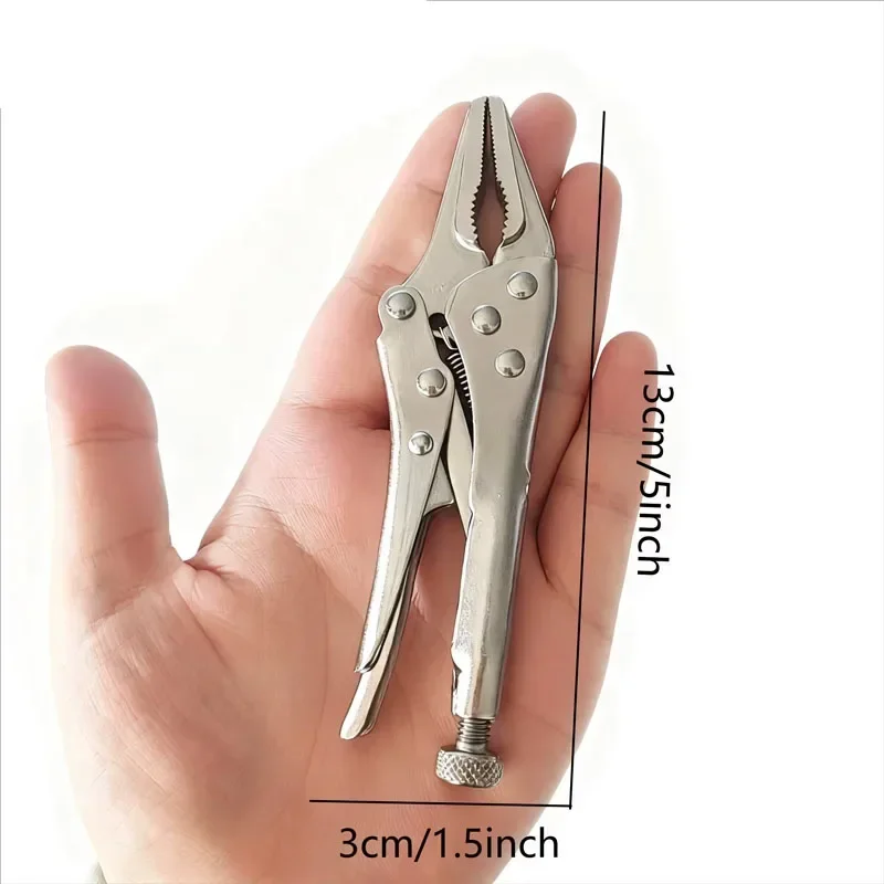 5Inch Locking Pliers Long Needle Nose Pliers Lock Vise Grip Clamp Hand Tool Squeeze Action And Trigger Release Re-positioning