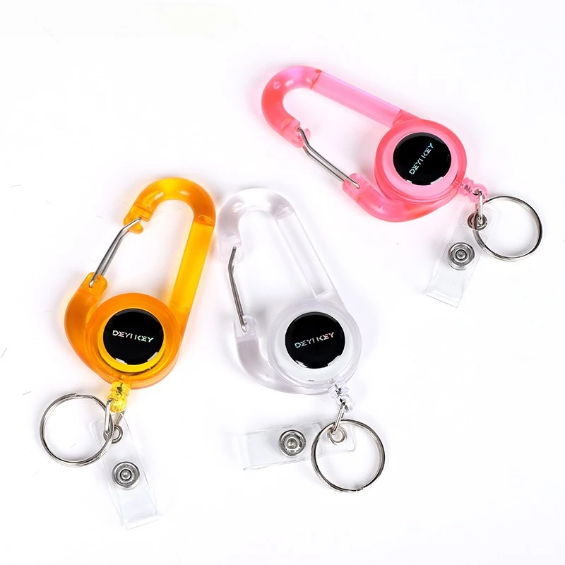 

1Pc Keychain Badge Reel Anti-lost Backpack Pendant Clip Retractable Keyring Pass Bus Card Accessories Badge Reels Lanyard