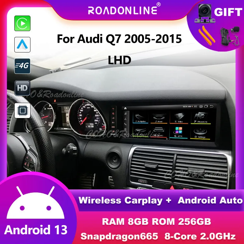 

Android 13 1920*720 octa core 8G+256G Snapdragon 665 car radio player For Audi Q7 2005-2015 black silver Carbon colour