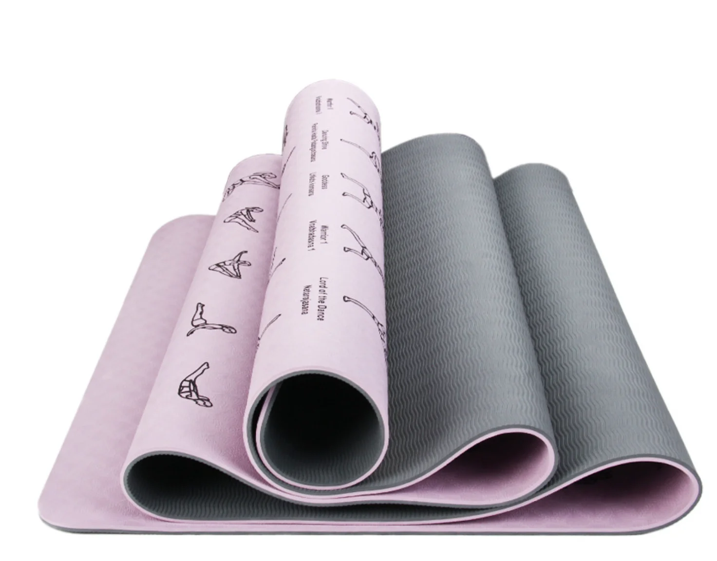 

Коврик для йоги из ТПЭ толщиной 6 мм со встроенной наклейкой-руководством по осанке, нескользящий, экологичный, профессиональный фитнес-коврик, коврик для пилатеса для начинающих, для домашних тренировок