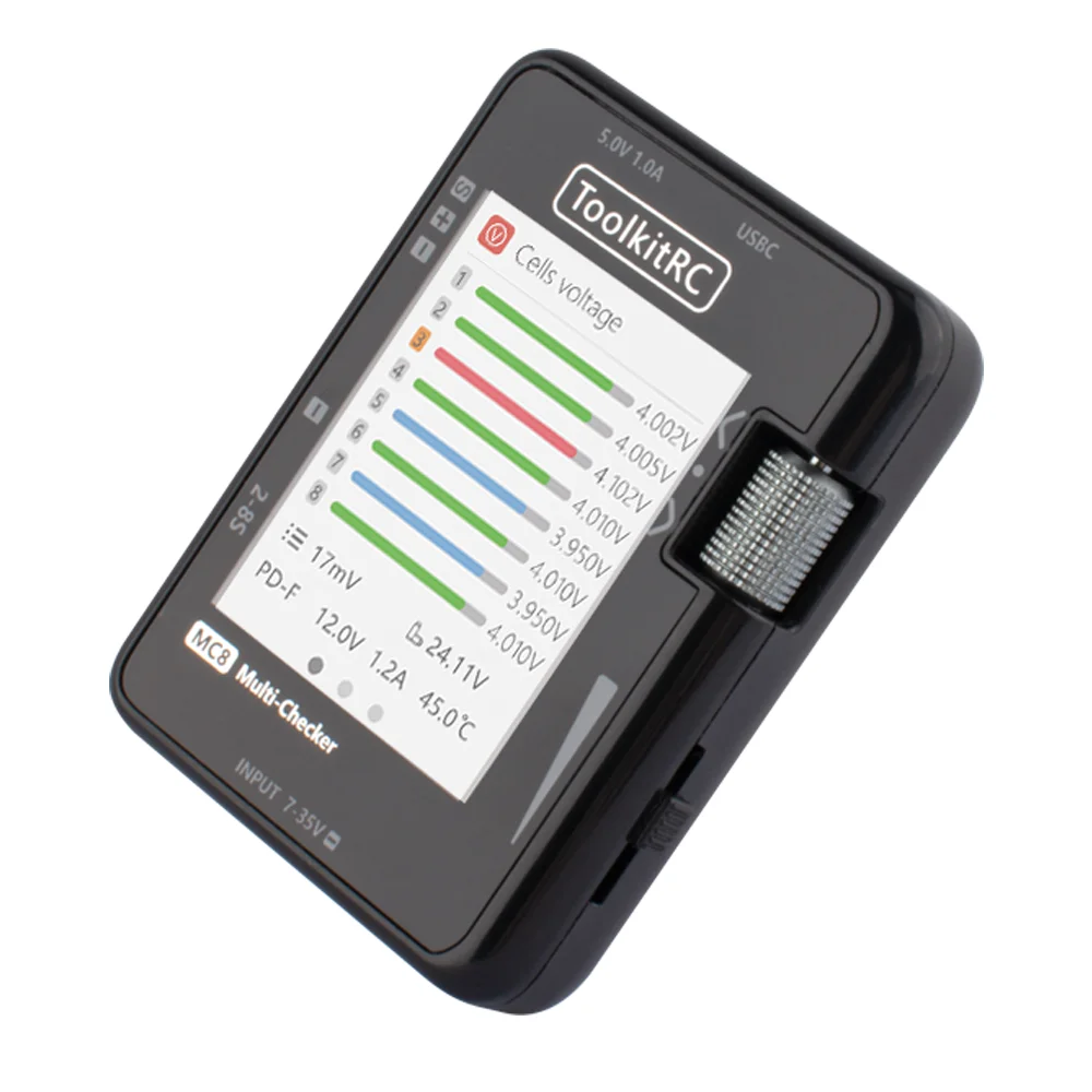 ToolkitRC MC8 SC100 Mini-Zellenprüfer 32-Bit-Batterie-Multi-Checker PWM-Ausgang PPM SBUS-Anzeige Mit USB-C Schnellladung – Detail 20