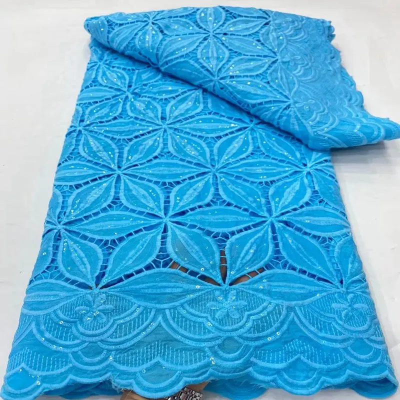 Guipure Lace New Style African Cord Chiffon Lace Water Soluble Fabric Sewing Ghana Clothes TS2773