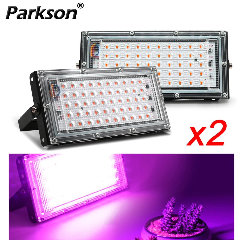 2pcs/lot LED Grow Light Full Spectrum Phyto Lamp For Plants 50W 220V LED Grow Lamp Phytolamp Seed Greenhouse Growth Lighting