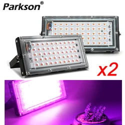 Lámpara LED de cultivo, proyector con luz de 50W y 220V para plantas, luces para garantizar un efecto invernadero y cultivar vegetales, 2 unidades/lote