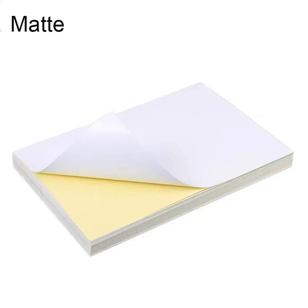 New A4 Self-Adhesive Paper Matte Glossy Surface Writable Paper Sticker White Sticker Label Paper Laser Inkjet Printer